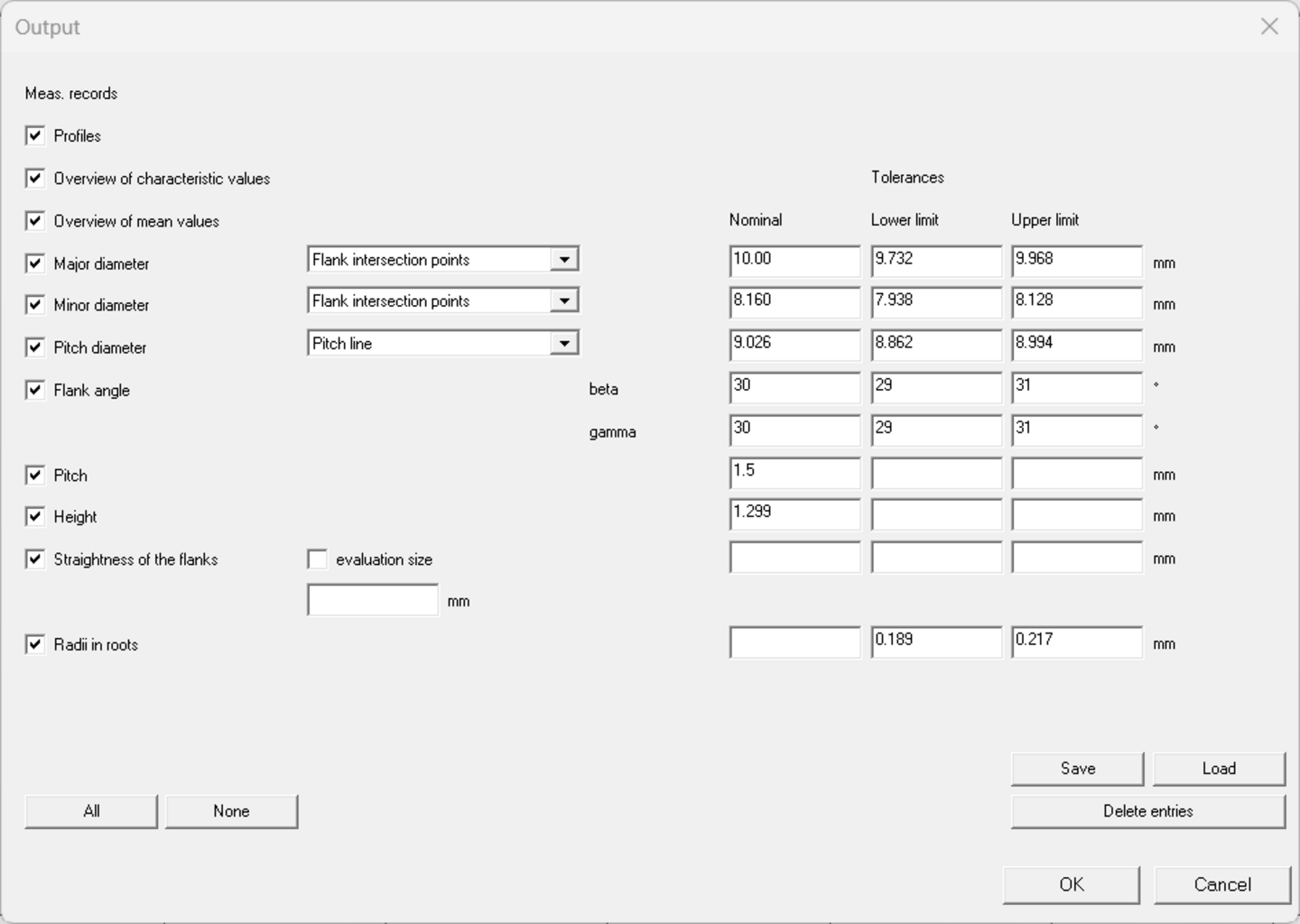 MarSurf 螺纹选项适用于所有螺纹类型。